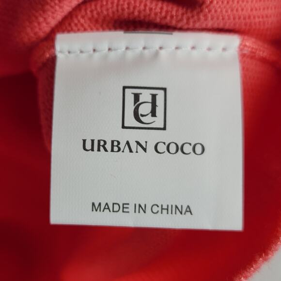 Urban Coco Knit Cropped Cardigan Lightweight Sweater Salmon Color Women’s SZ M - Picture 14 of 15